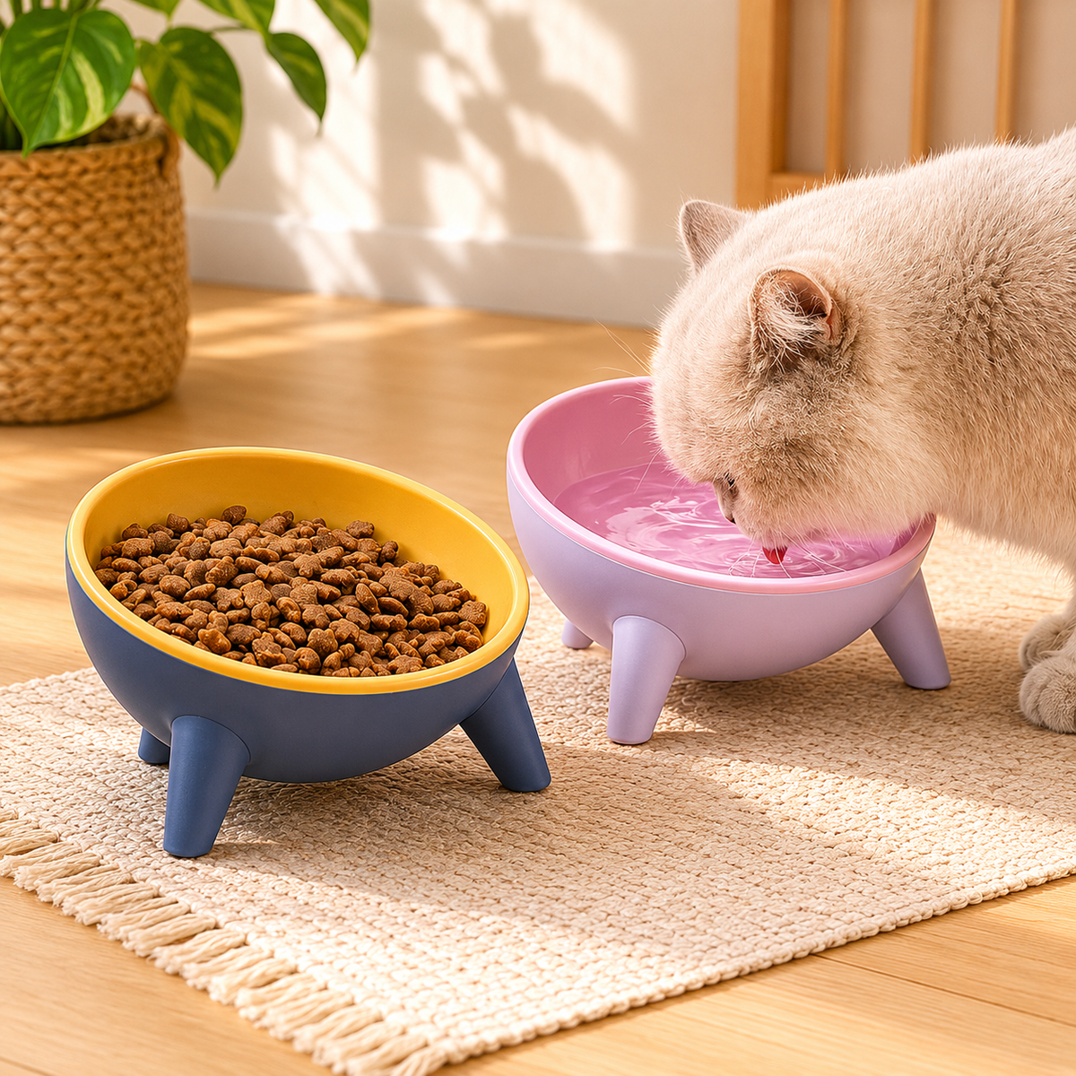 Bol surélevé incliné pour chats