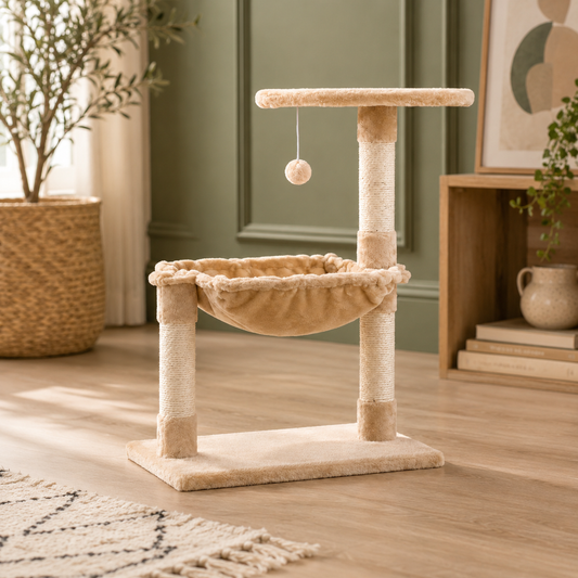 Arbre à chat avec hamac et griffoir en sisal
