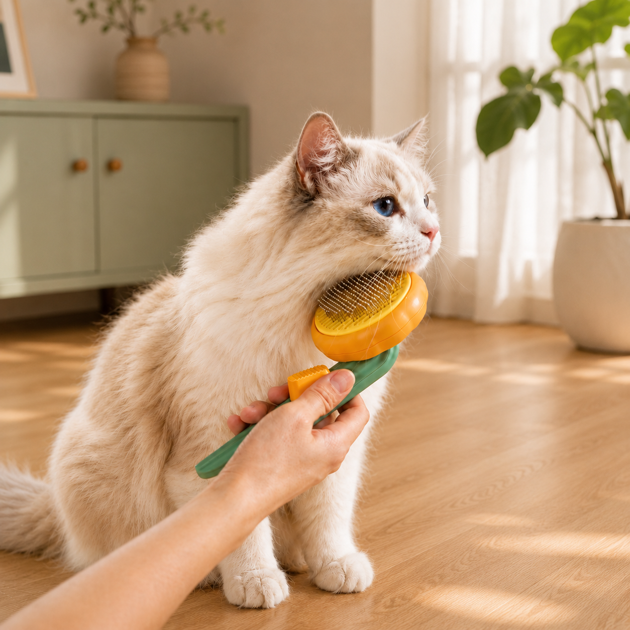 Brosse de toilettage autonettoyante