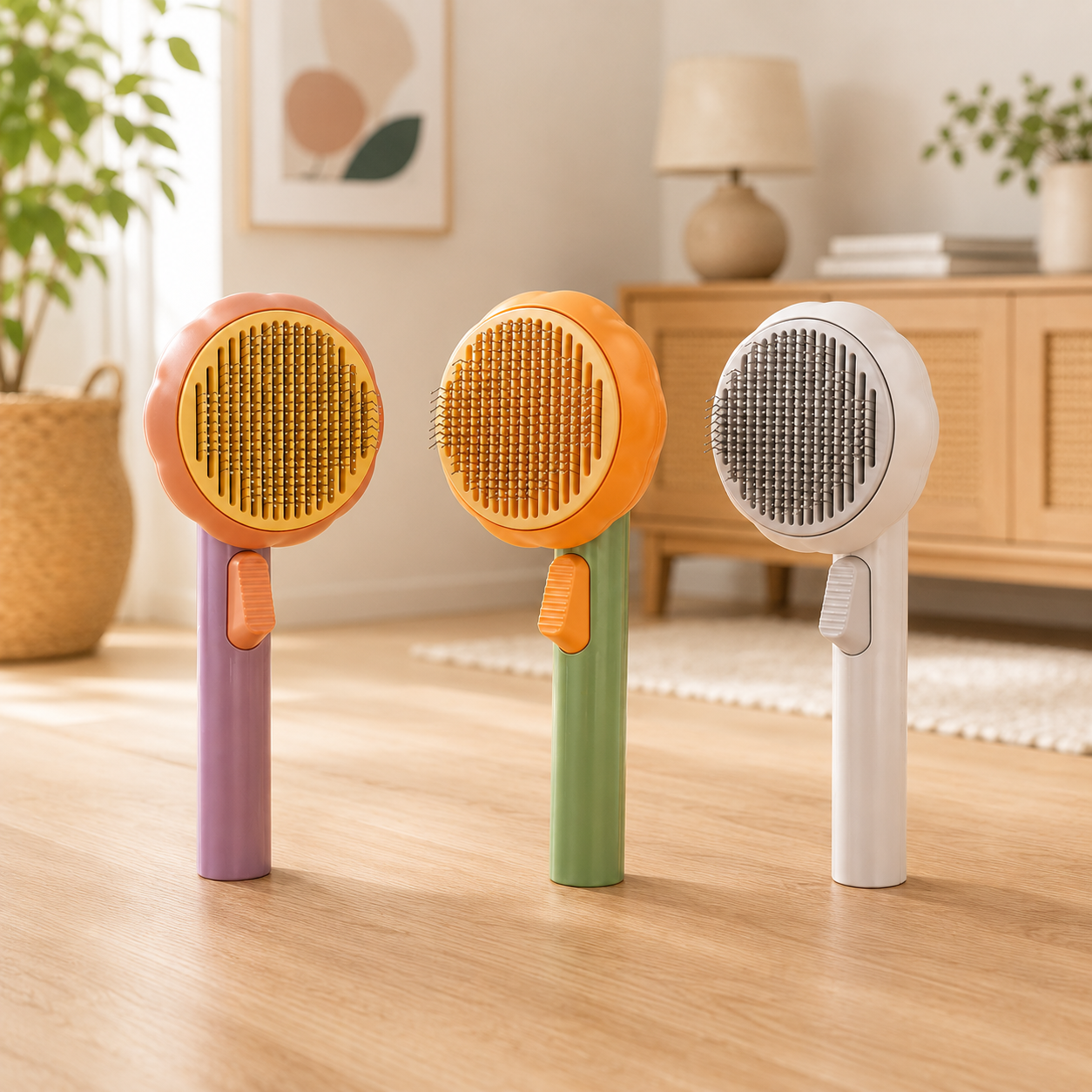 Brosse de toilettage autonettoyante