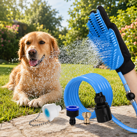 Douchette de toilettage avec brosse intégrée