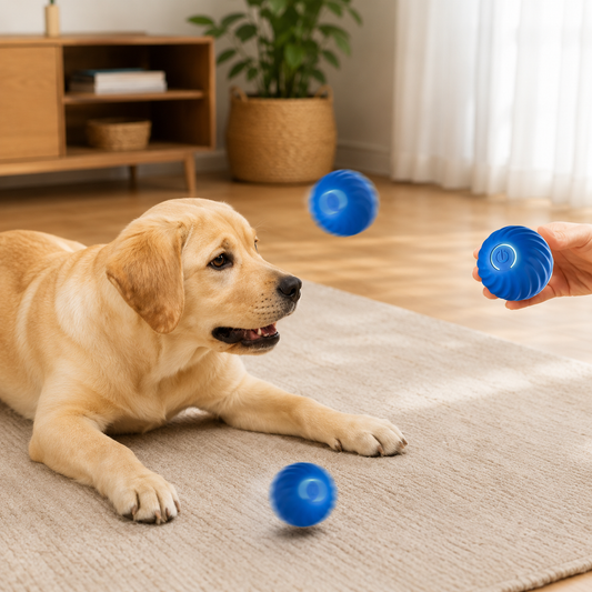 Balle rebondissante interactive pour chiens